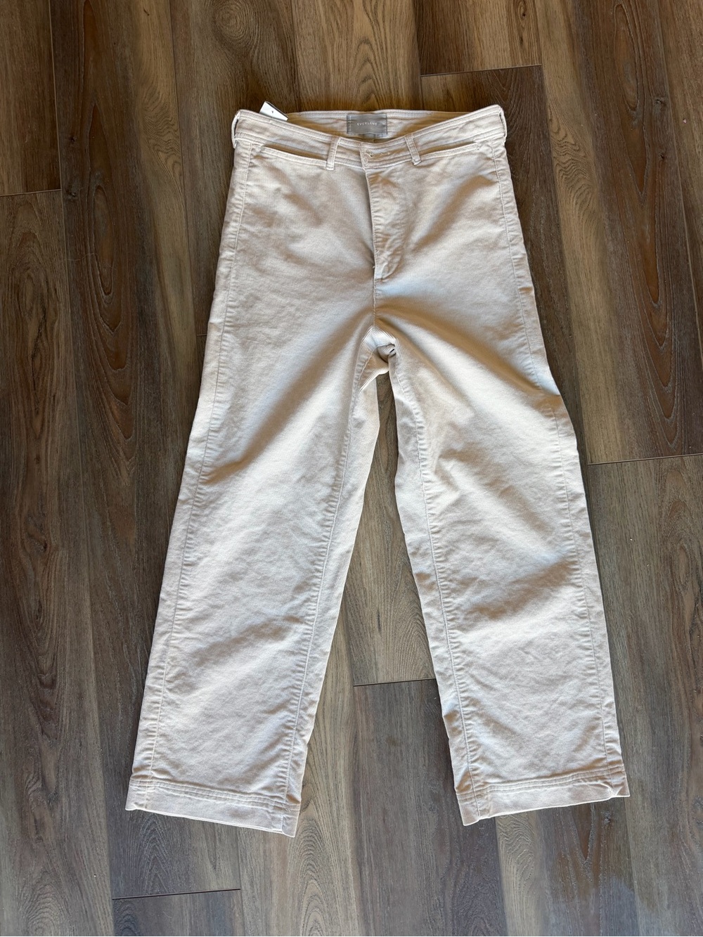 Everlane White Corduroy High Rise Straight Pants Size 10